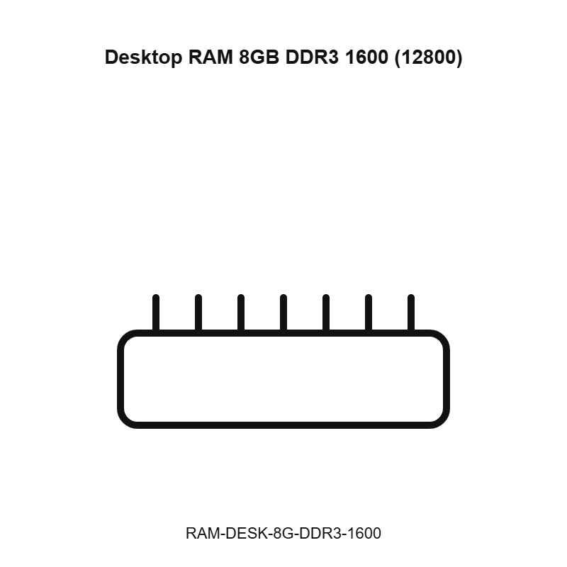 Desktop RAM 8GB DDR3 1600 (12800)