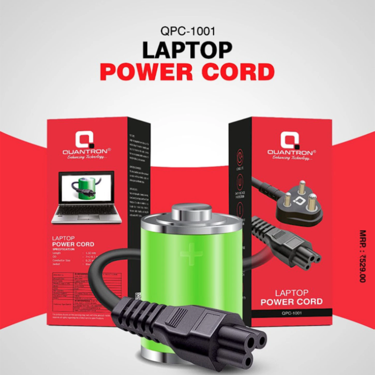 QUANTRON POWER CABLE LAPTOP QPC-1001