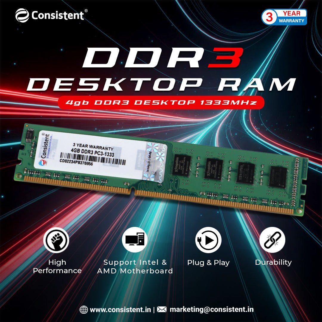 Desktop RAM 4GB DDR3 1333 (10600)
