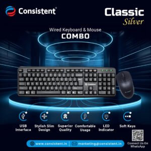 Consistent Keyboard Classic Silver Wired (SK101)