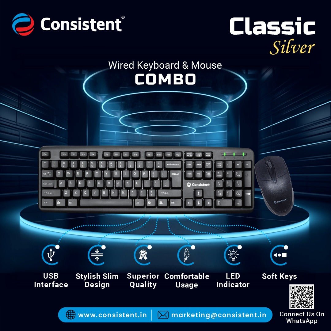 Consistent Keyboard Classic Silver Wired (SK101)