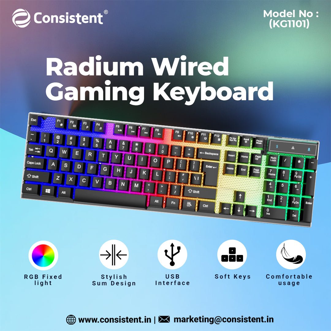 Consistent Radium Wire Gaming Keyboard (KG1101)