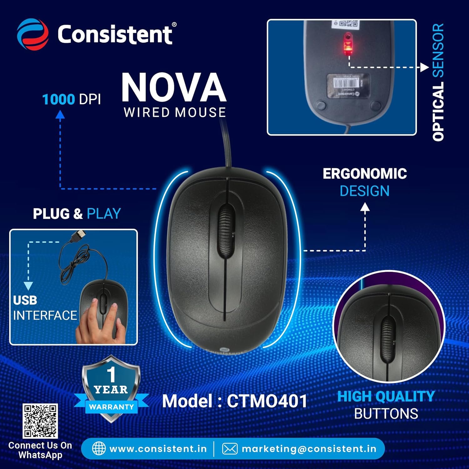 Consistent Nova Wired Mouse (CTM0401)