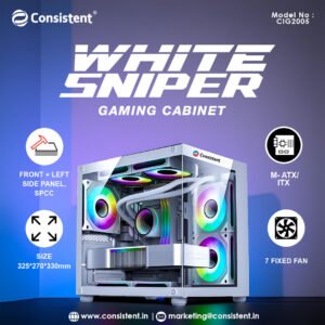 Consistent Gaming Cabinet White (CIG2007)