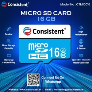 Consistent Micro SD Card 16GB (CTM10016)