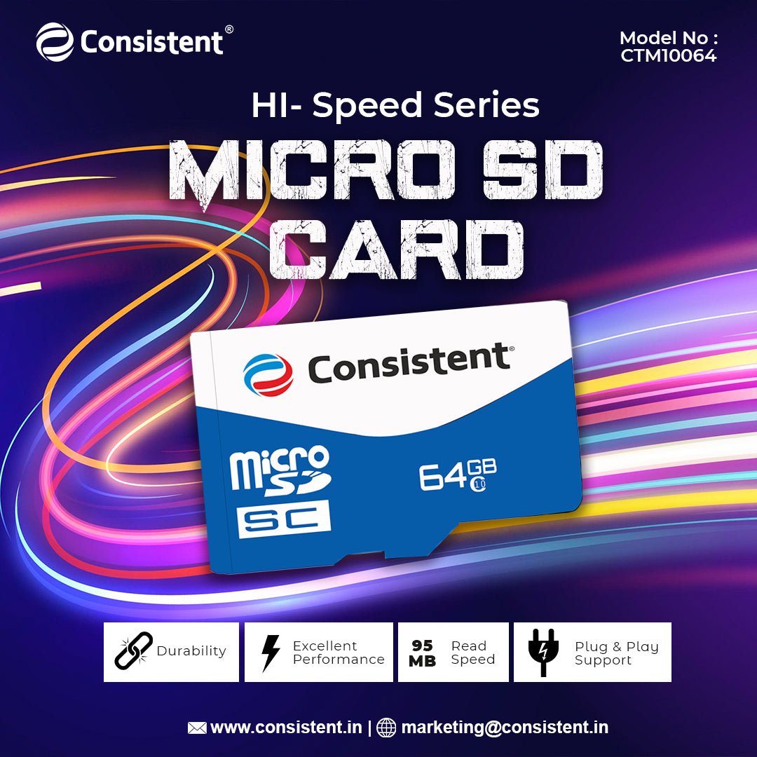 Consistent Micro SD Card 64GB (CTM10064)