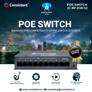 Consistent PoE Switch 8 Port (C-8P-2UE-V)
