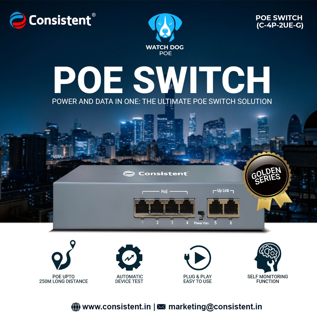 Consistent PoE Switch 4 Port Gigabit (CG-4P-2UG)
