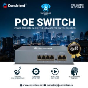 Consistent PoE Switch 4CH Gold (C-4P-2UE-G)
