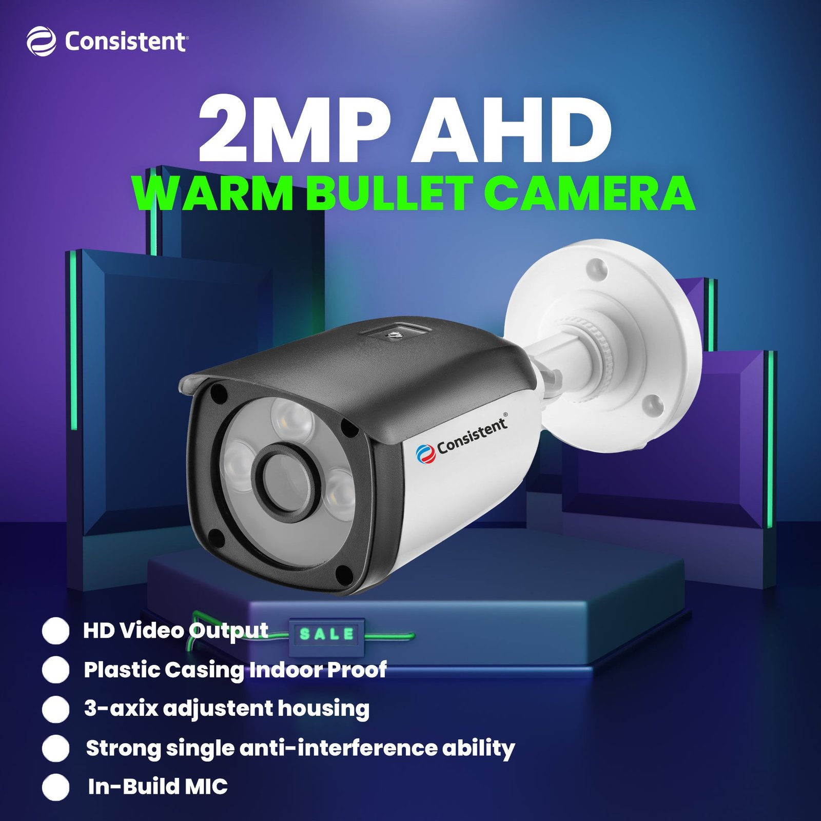 Consistent AHD Bullet Camera 2MP (CTCMHBW2MPA)