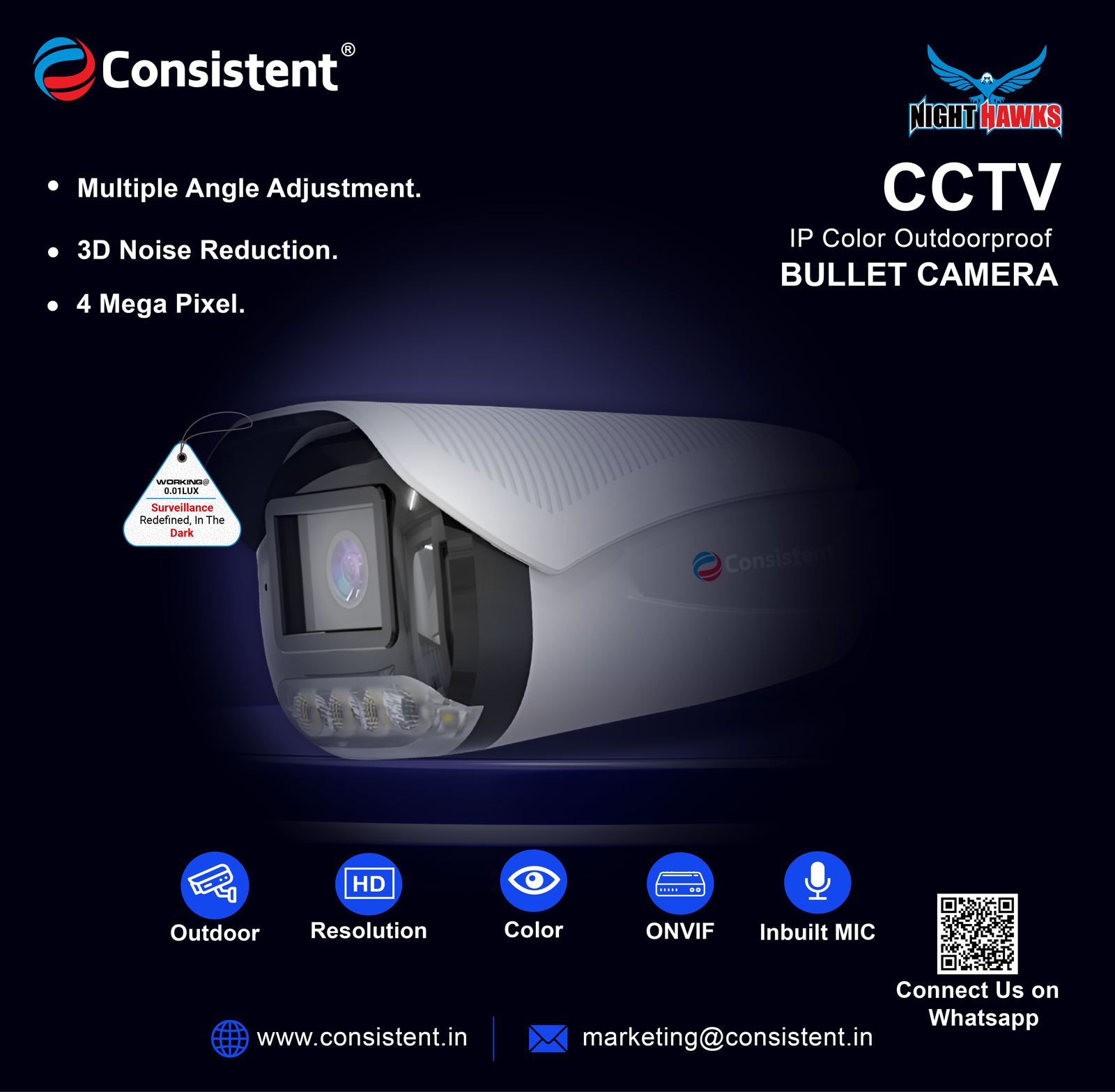Consistent Night Hawk Bullet Camera 4MP (CT-CM-IBM4MP)