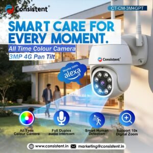 Consistent 4G Pan Tilt Camera 3MP (CTCM3M4GPT)