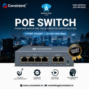 Consistent PoE Switch 4 Port Gigabit (CG-4P-2UG)