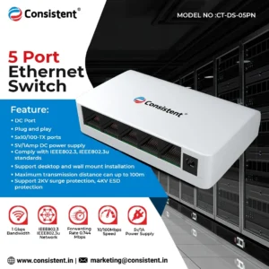 Consistent Desktop Switch 5 Port (CT-DS-05PN)