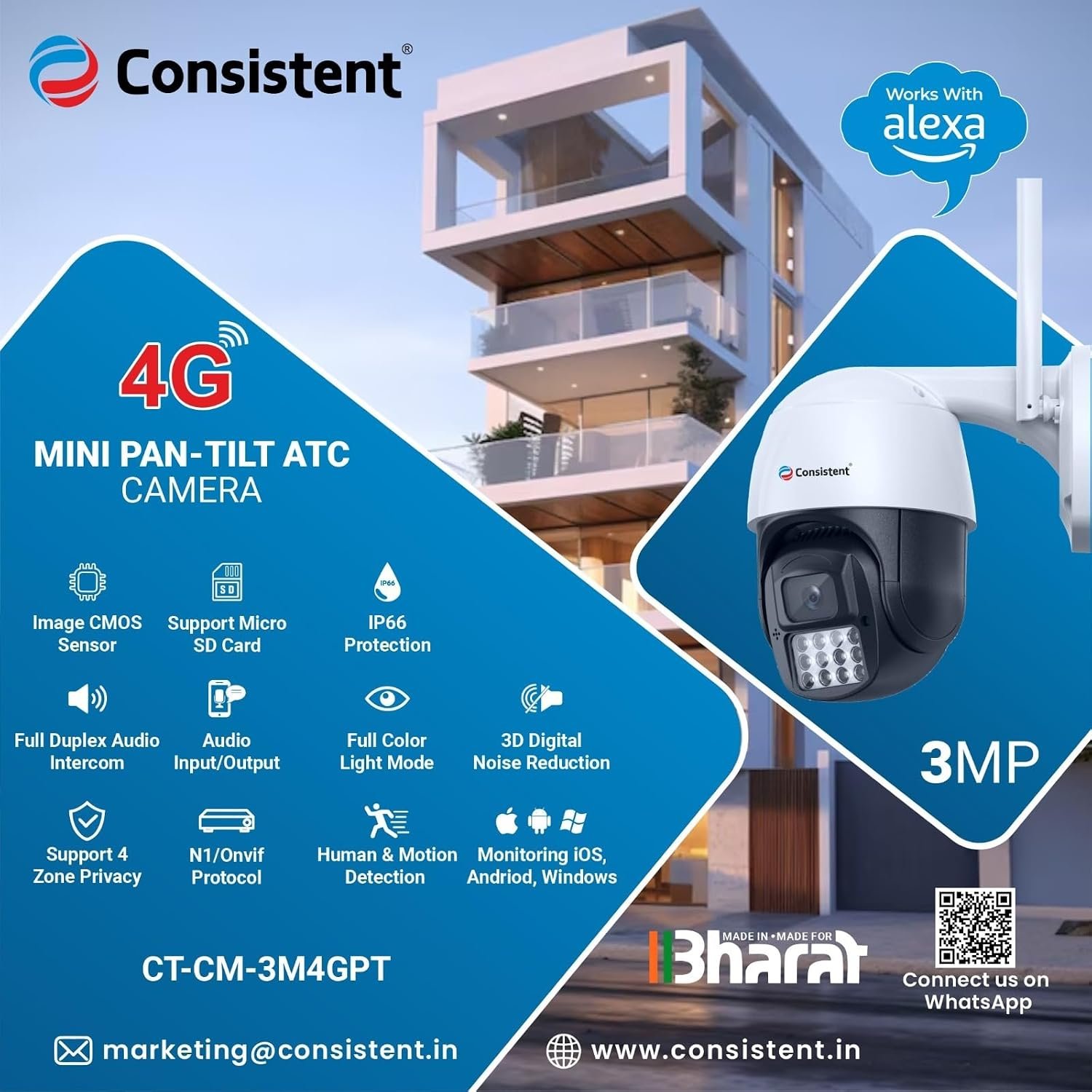 Consistent 4G Pan Tilt Camera 3MP (CTCM3M4GPT) - Image 3