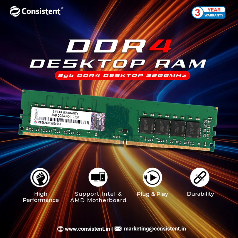Consistent Desktop RAM 8GB DDR4 3200 (25600)