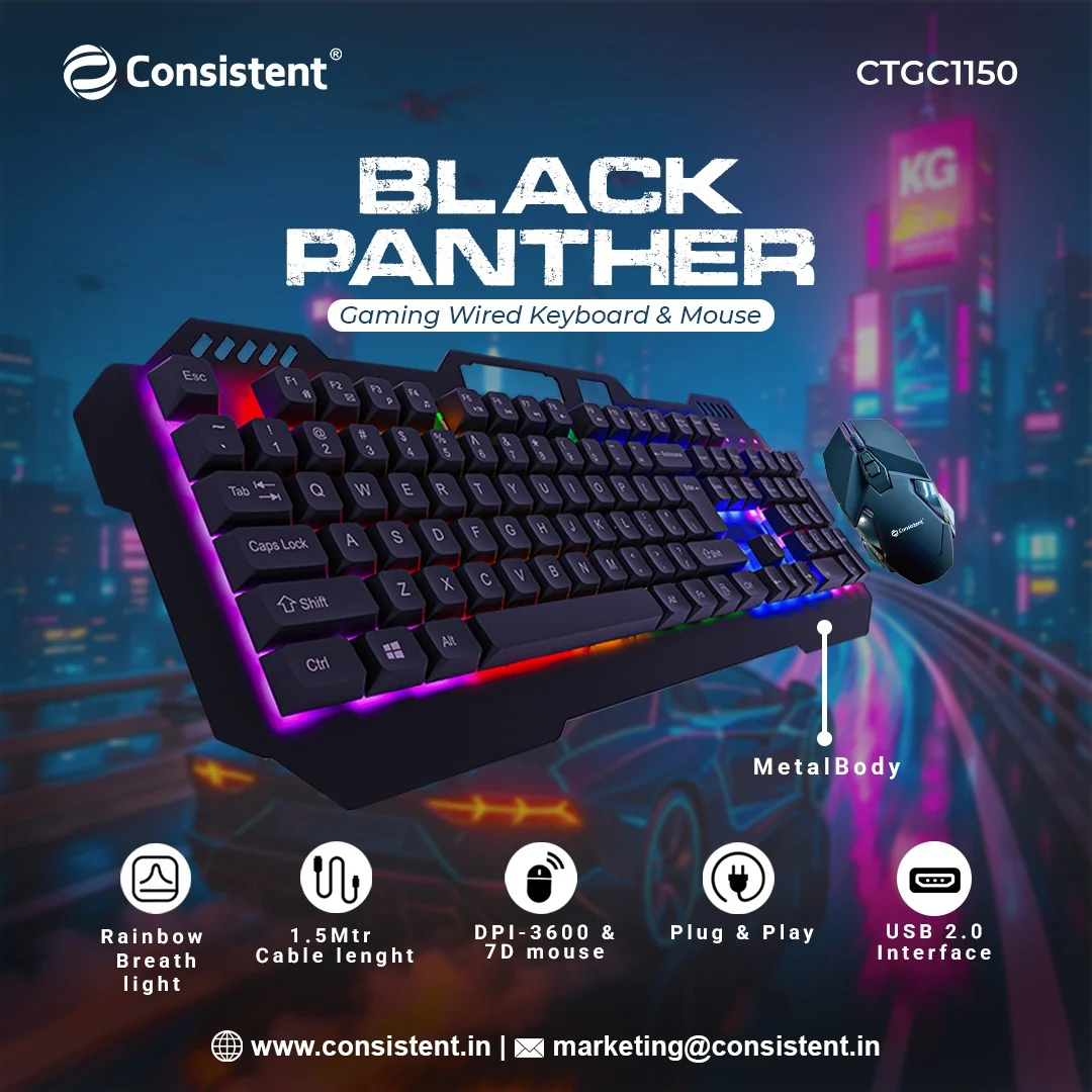 Consistent Keyboard Mouse Combo Blackpanther (CTGC1150)