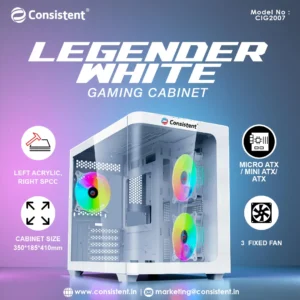 Consistent Gaming Cabinet White (CIG2007)